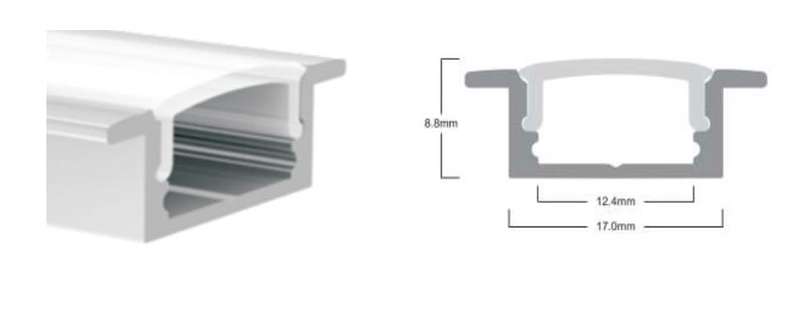 LED Extrusion with Frosted Cover - A4 Profile (3m)