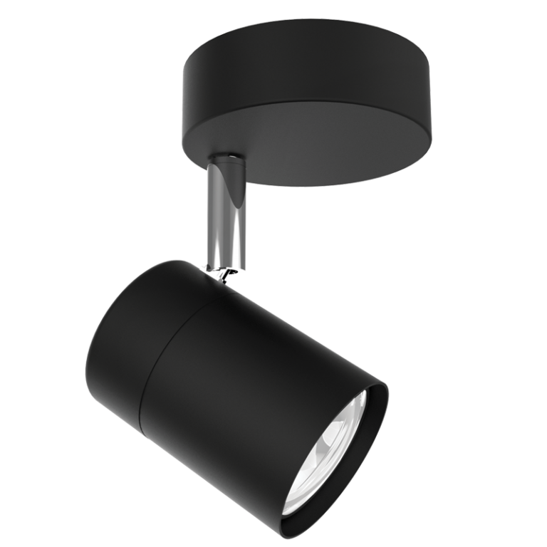 Sezela 1 Light Matt Black Chrome Spotlight