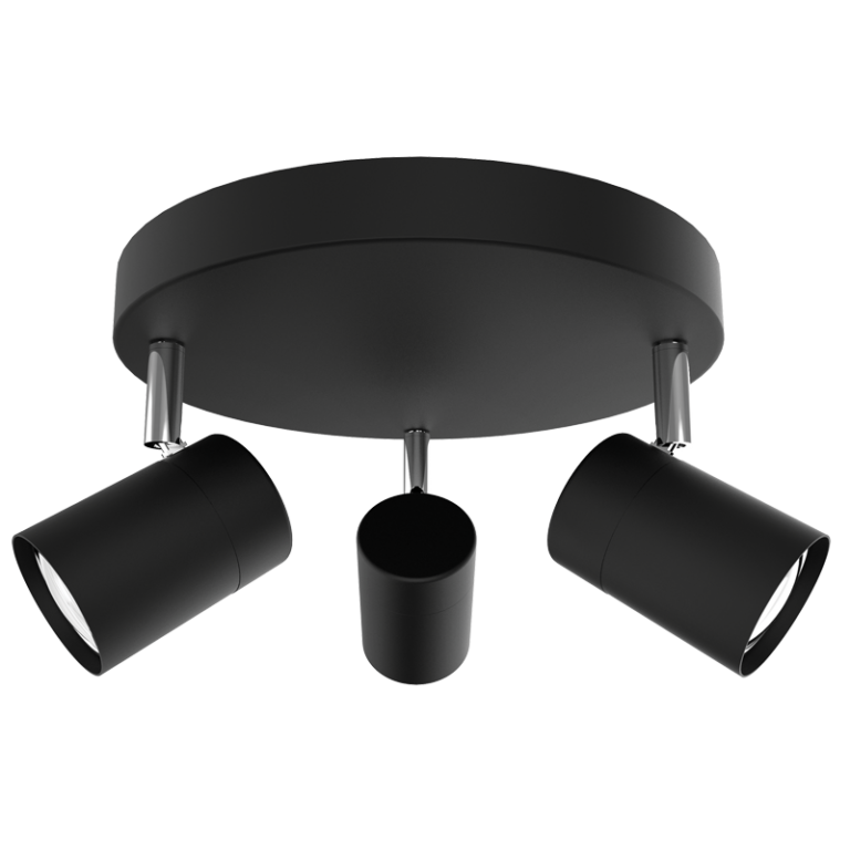 Sezela 3 Light Matt Black Spotlight