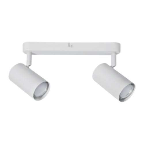 2 Light Matt White Ceiling Spotlight Straight