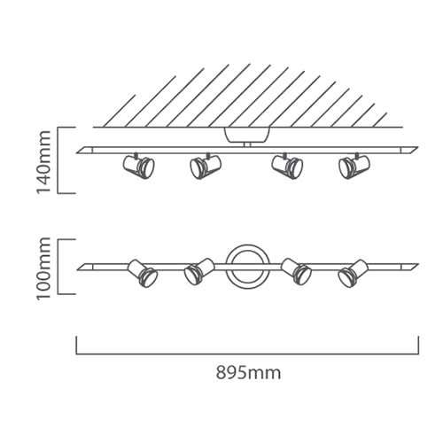 Deco 4 Light Ceiling Spotlight - GU10