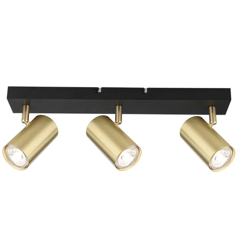 Punch Black & Gold 3 Light Spotlight