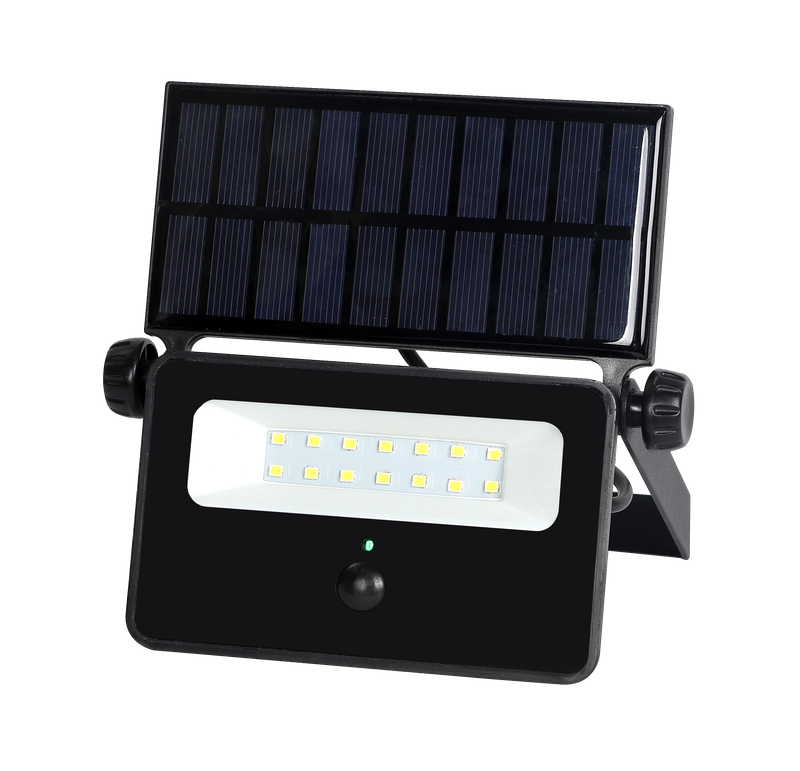 Solar LED Floodlight - 16 Watt, 1600 Lumens, Motion Sensor