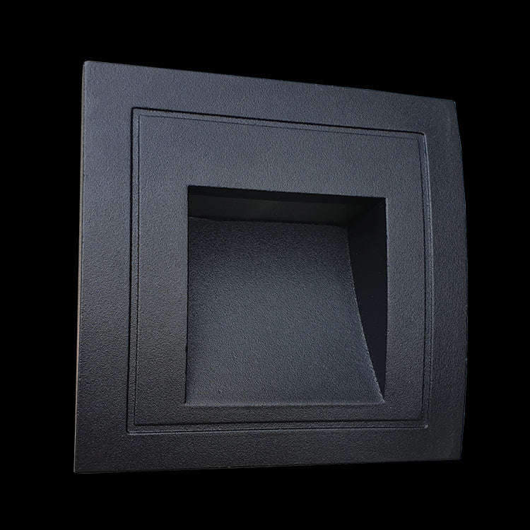 Black LED Recessed Step Light - IP54 Warm White