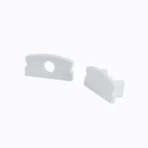 LED Extrusion with Frosted Cover - White A6 Profile End Caps (Spazio)