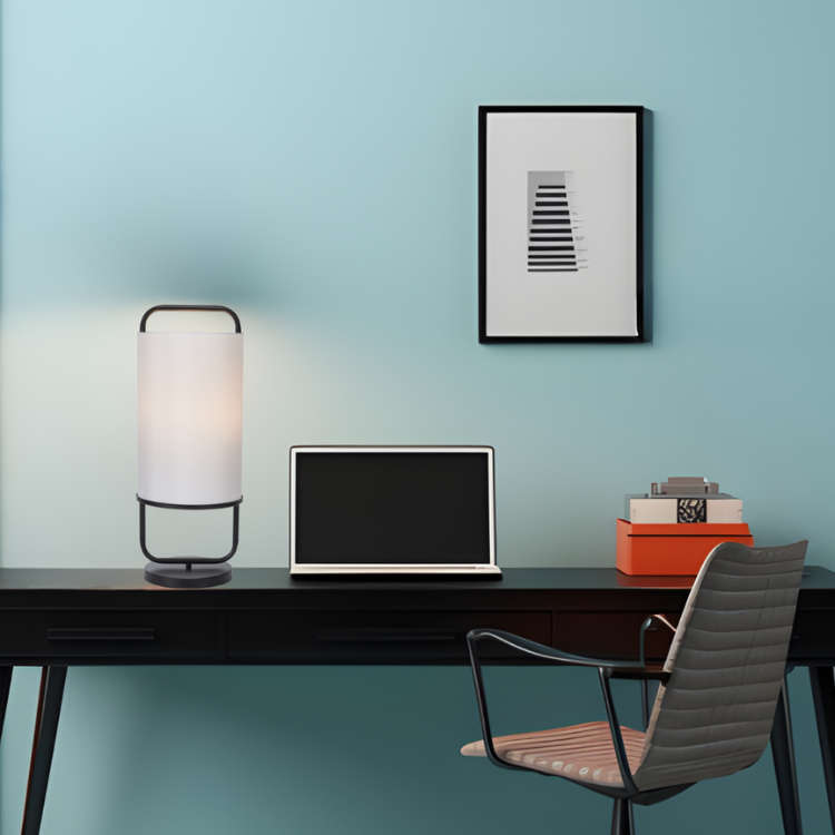 Watson Black & White Cylinder Table Lamp