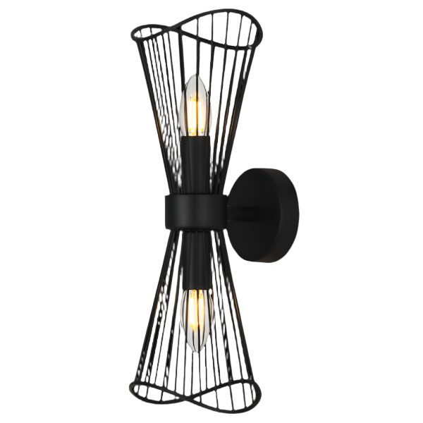 Sensu Black Indoor Wall Light - Double