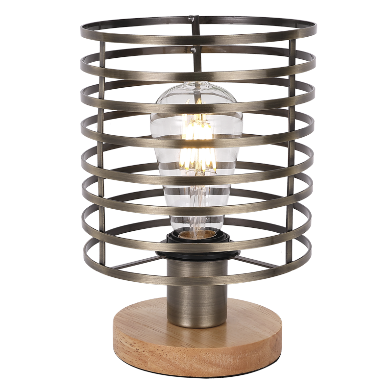 Butterworth Antique Brass and Wood Table Lamp