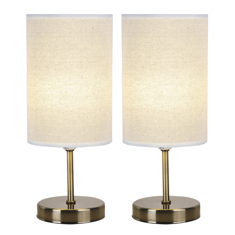 Antique Brass Table Lamps - Twin Pack