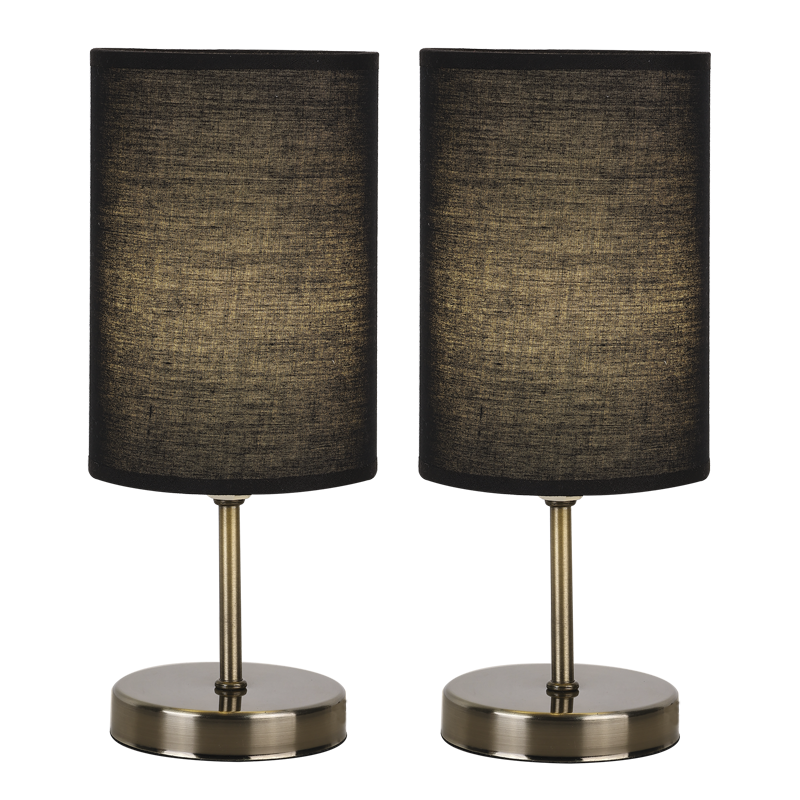 Antique Brass Table Lamps - Twin Pack