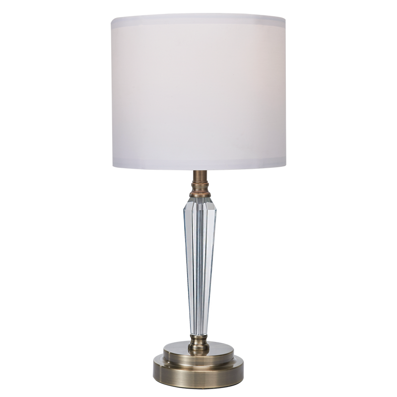 Crown Crystal Antique Brass Table Lamp