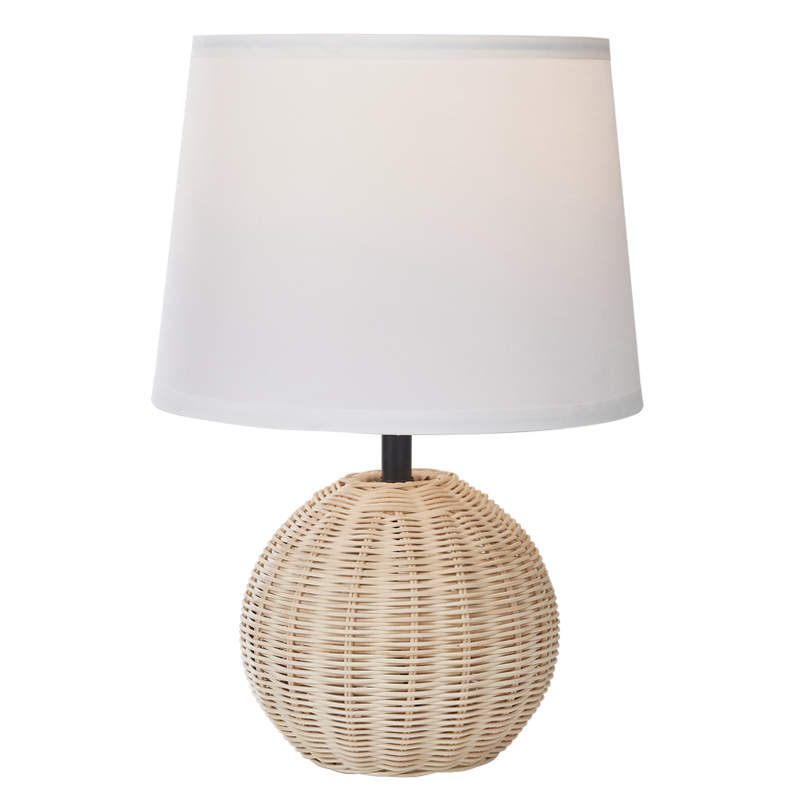 Ammeline Rattan & White Table Lamp