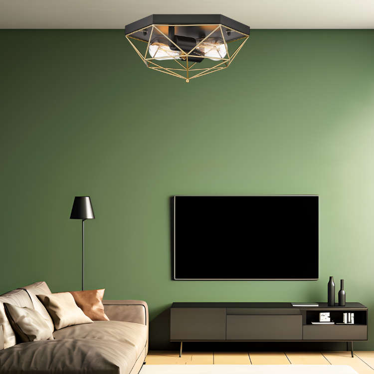 Prism Black & Gold Ceiling Light