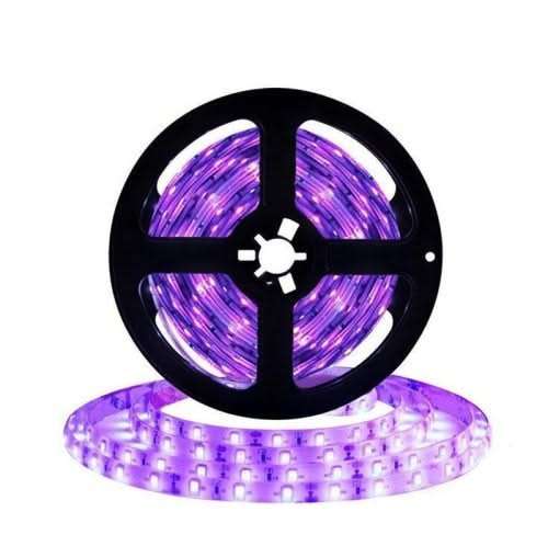 Ultra Violet (UV-A) LED Striplight 24Vdc - 9.6W 120LED (5m Roll)