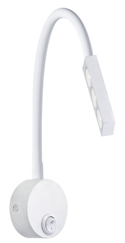 3W LED Reading Light Fitting With Flexible Rubber Arm and Switch