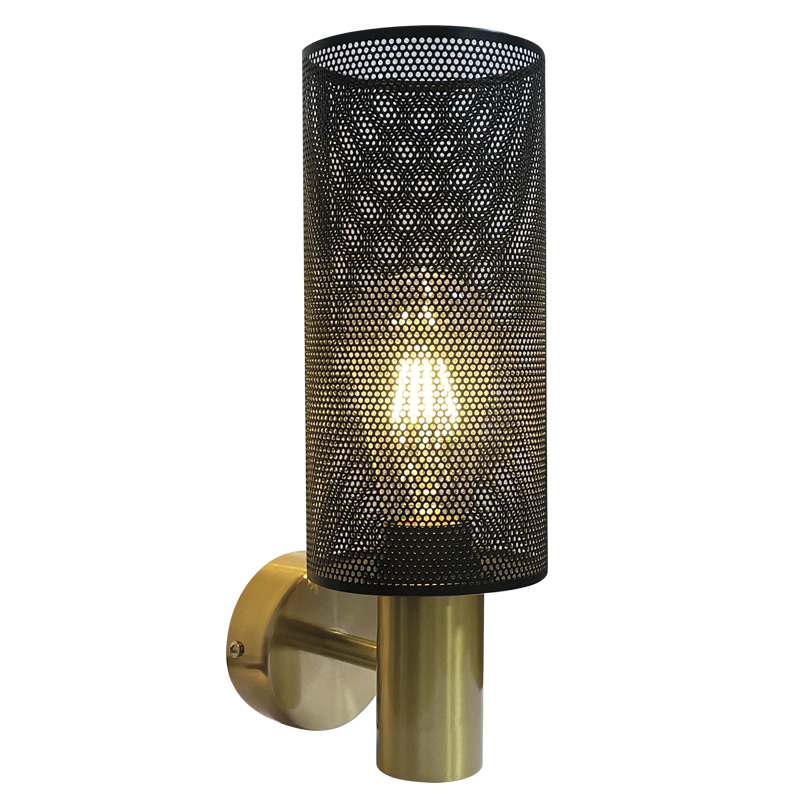 Chaluma Black & Gold Mesh Wall Light