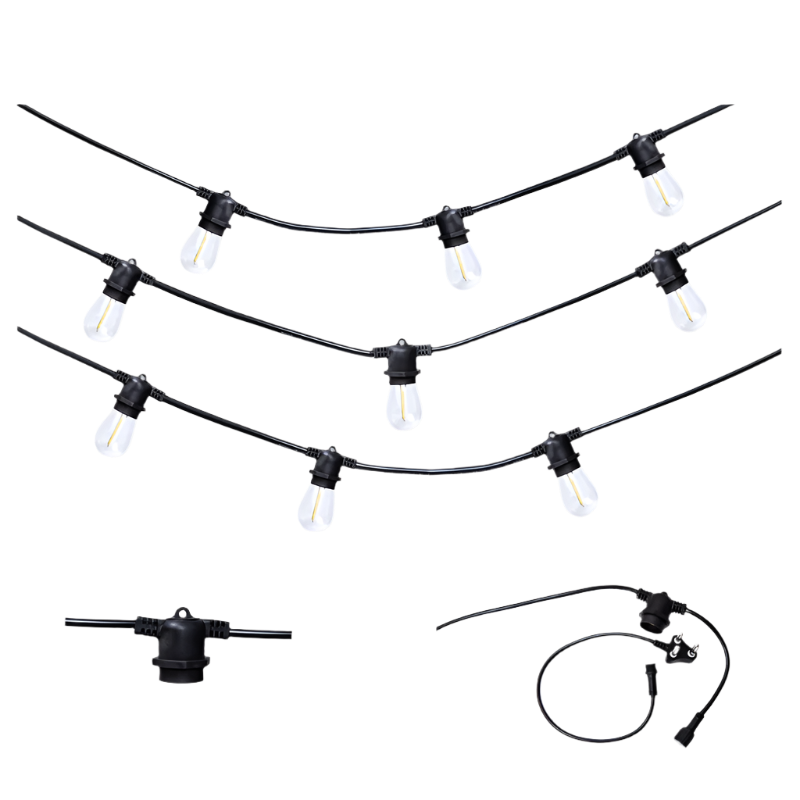 5 Meter Connectable Festoon Light Cable - Clear Bulbs