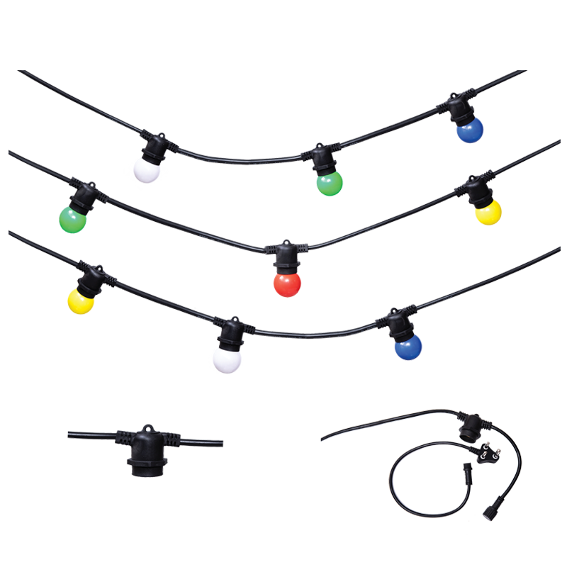 5 Meter Connectable Festoon Light Cable - Colour Bulbs