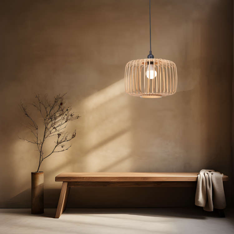Haiku Bamboo & Metal Pendant Light