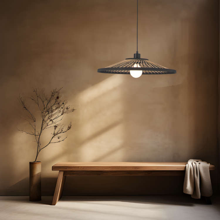 Hara Bamboo & Metal Pendant Light