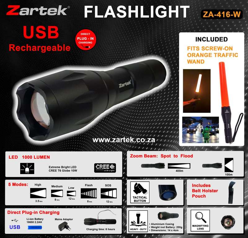 LED Extreme Bright Flashlight 1000 Lumens