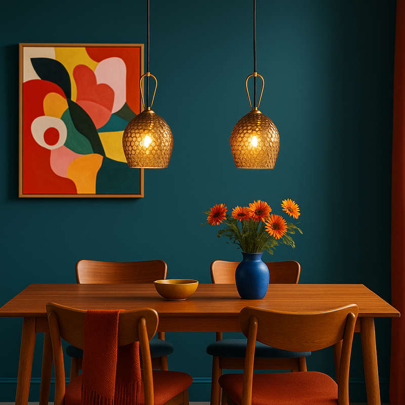Cedar Amber Glass Pendant Light 230v IP20