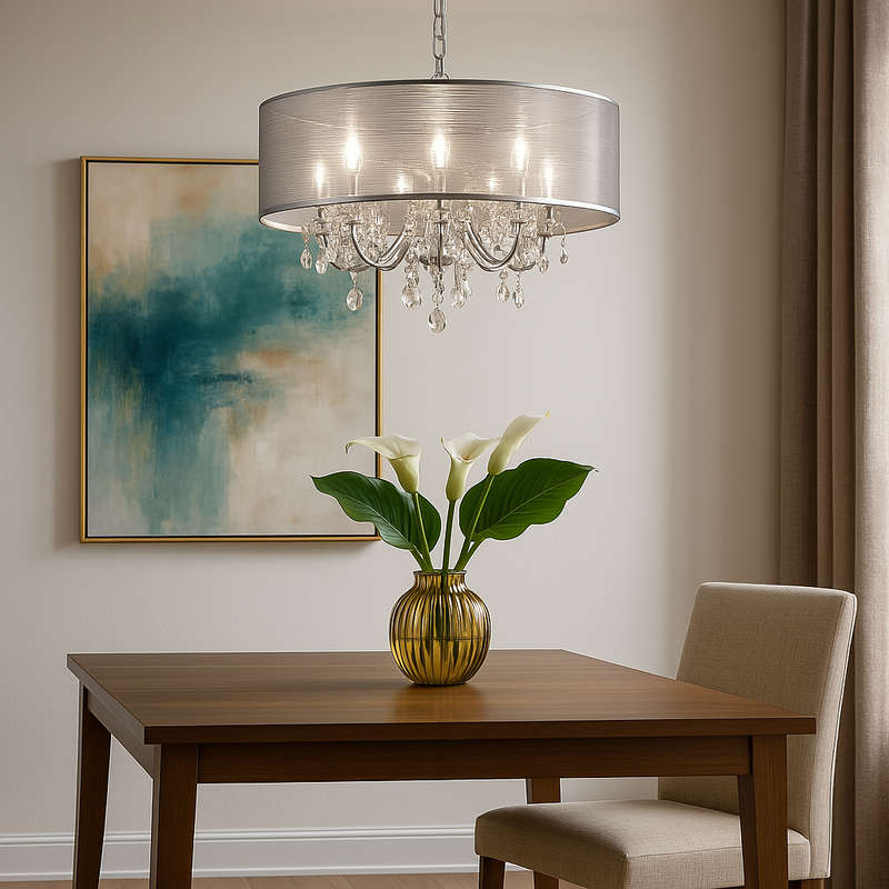 Sama Chrome and Crystal Chandelier