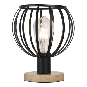 Beatriz Light Wood Table Lamp Metal Finish Minimalist Design