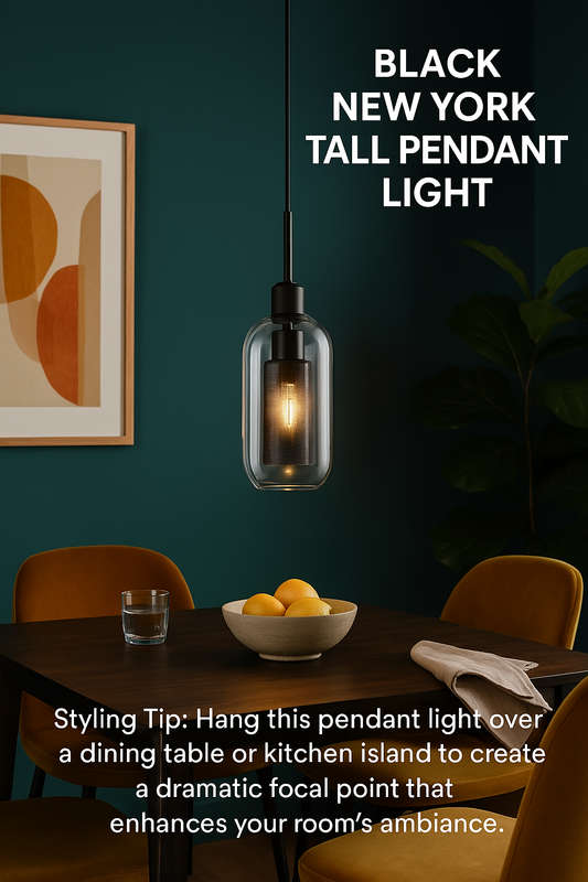 Black New York Tall Pendant Light