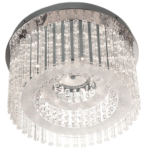 Helen - Stainless Steel LED Ceiling Light with Glass and Acrylic Crystals