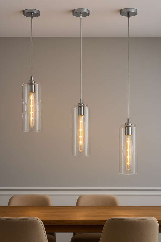 Twisted Glass Clear Pendant Light
