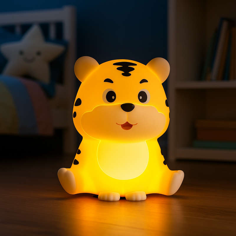 Tiger Yellow/Orange LED Night Light  - Dimmable & Rechargeable