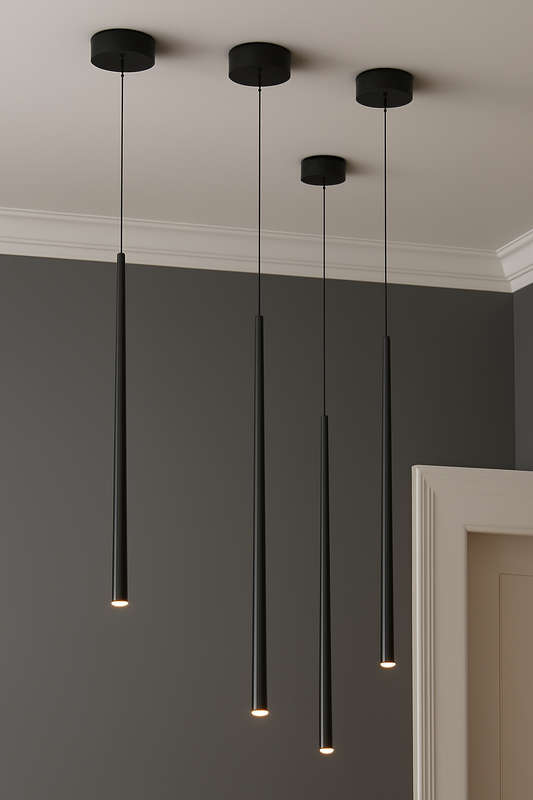 Black Baton Pendant Light