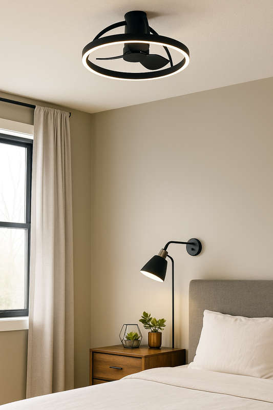 Modern Black 60cm LED Ceiling Fan