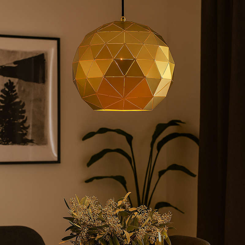 Gold Laser Cut Pendant Light Large