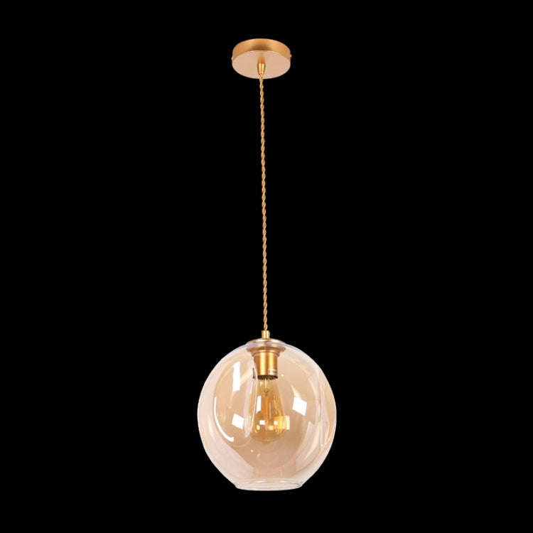 Large Molecule Satin Gold Pendant Light - Amber Glass