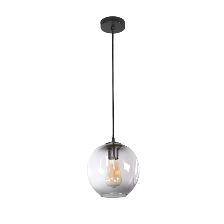 Single Small Molecule Pendant Black with Smoke Glass