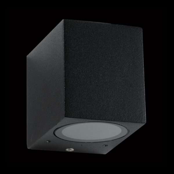 Matt Black Outdoor Wall Light IP44 Square Design