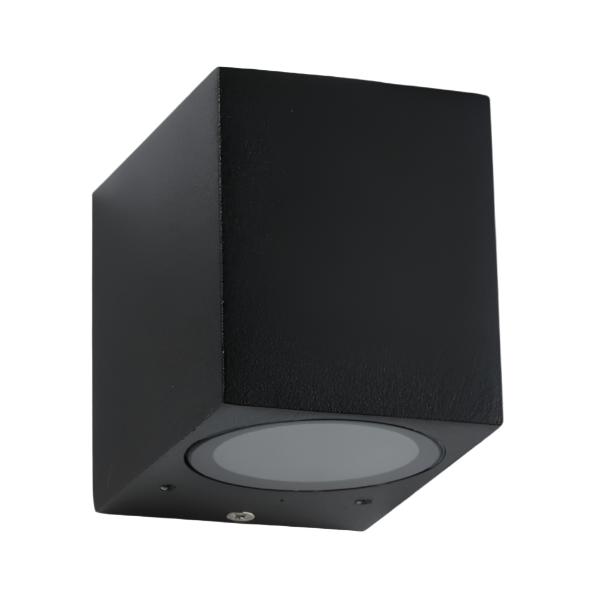 Matt Black Outdoor Wall Light IP44 Square Design
