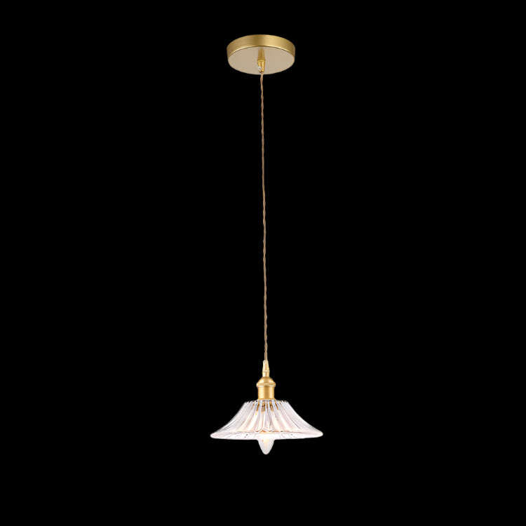 Vintage Cut Glass Pendant Light Satin Gold - Anika