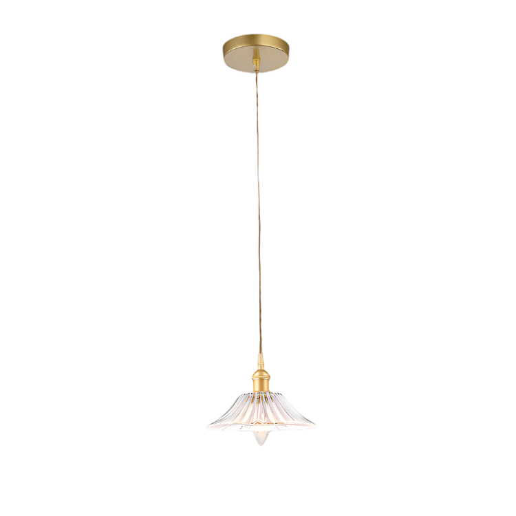 Vintage Cut Glass Pendant Light Satin Gold - Anika