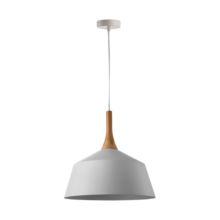 White and Wood Pendant Light