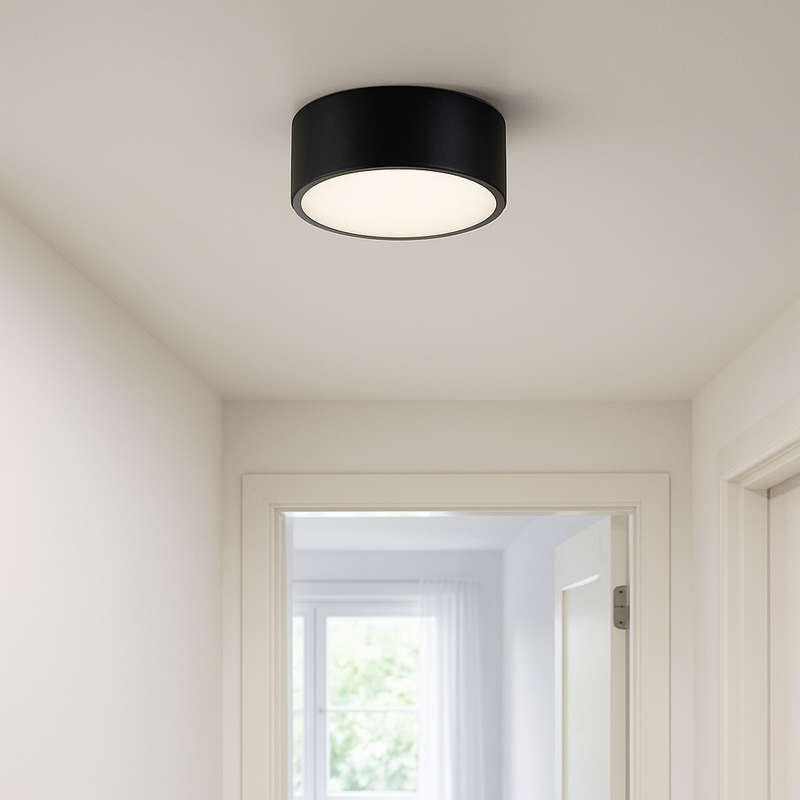 Broadmerston Black LED Ceiling Light - Matte Finish 3000K