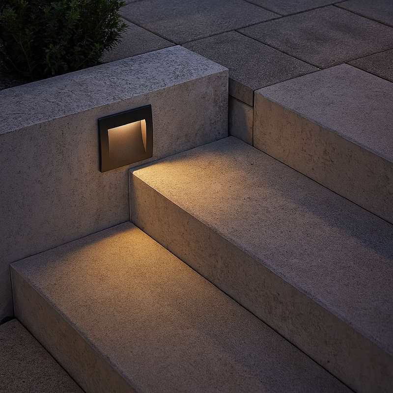 Square LED Recessed Step Light IP65