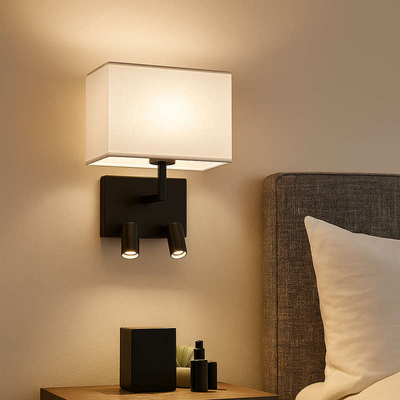 Mata Black Bedside Wall and Reading Light