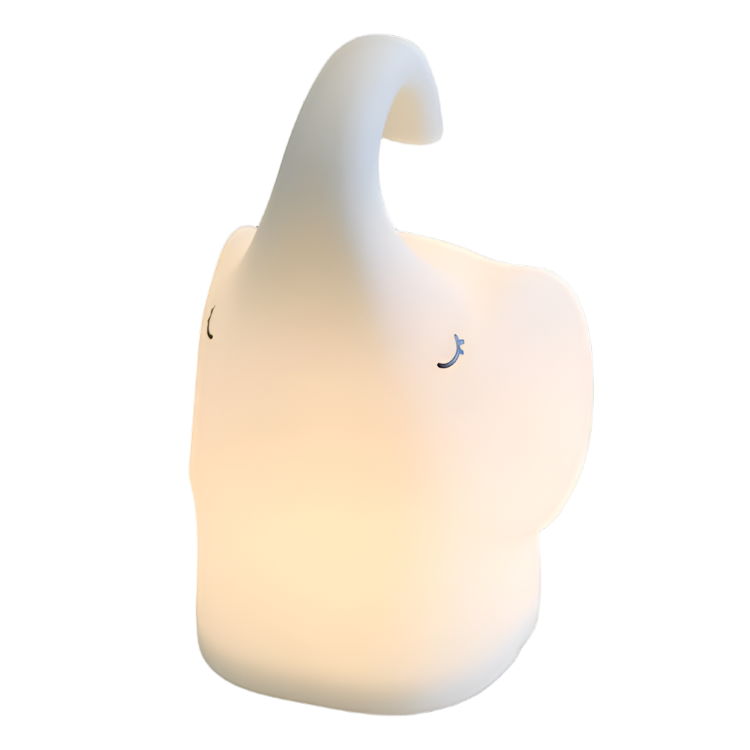 Elephant White LED Night Light - Rechargeable & Dimmable
