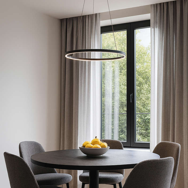 LED Black Pendant Light Dimmable Warm White