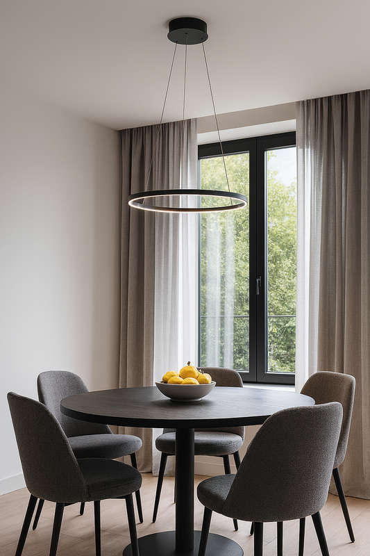 LED Black Pendant Light Dimmable Warm White