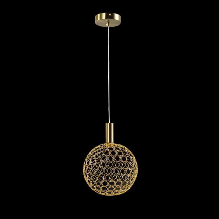 LED Medium Round Metal Ring Pendant Gold Energy-Efficient