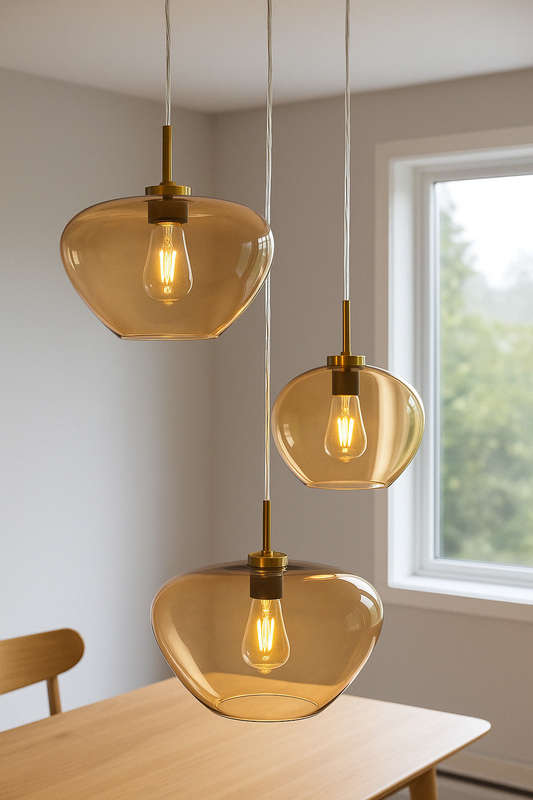 Small Amber Apple Pendant Light